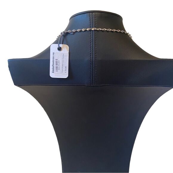 Silver & Light Green Water Element Lariat Necklace. - Picture 4 of 5